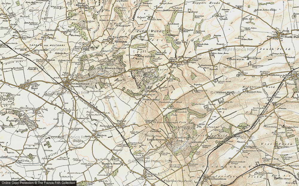 Old Map of Historic Map covering Bratt Wood in 1903
