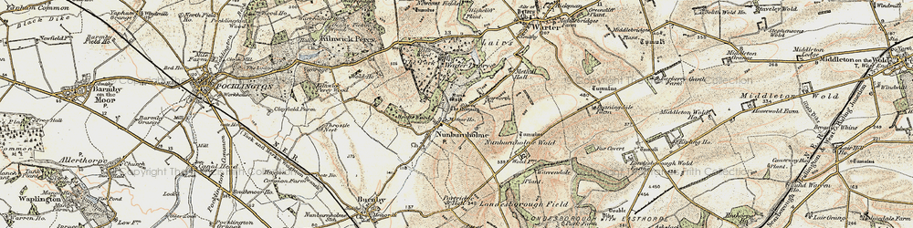 Old map of Nunburnholme in 1903
