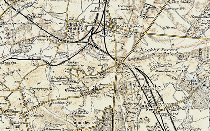 Old map of Nuncargate in 1902-1903