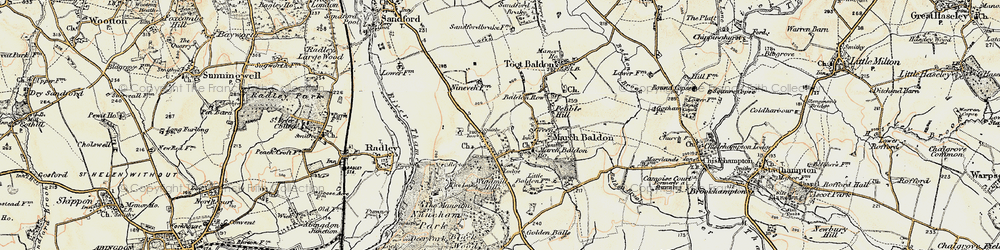 Old map of Nuneham Courtenay in 1897-1899