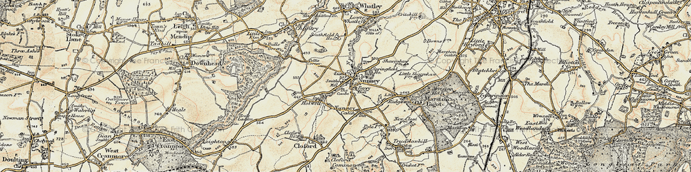 Old map of Nunney in 1897-1899