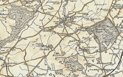 Old map of Nunney Catch in 1897-1899