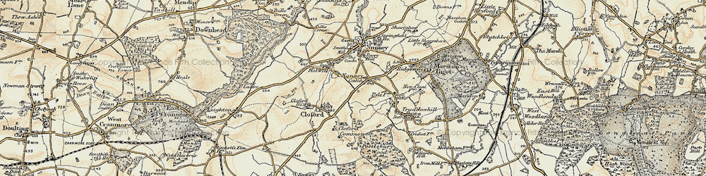 Old map of Nunney Catch in 1897-1899