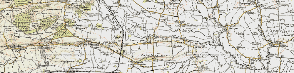Old map of Nunnington in 1903-1904