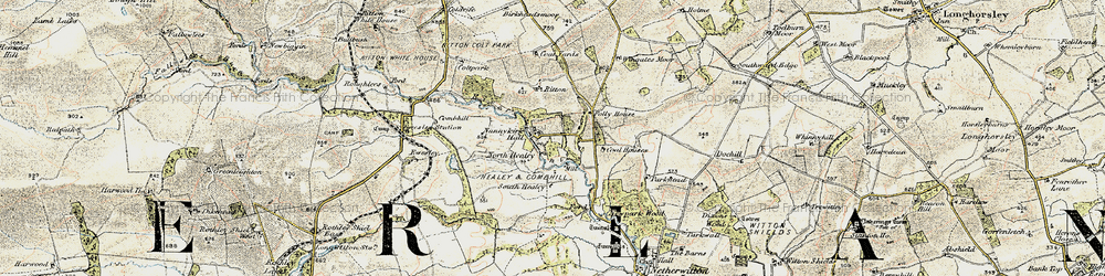 Old map of Wingates in 1901-1903