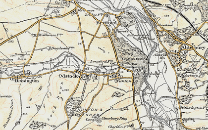 Old map of Nunton in 1897-1898