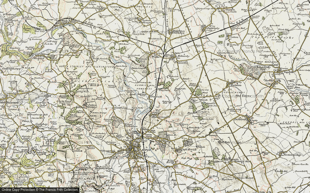 Old Map of Nunwick, 1903-1904 in 1903-1904