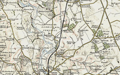 Old map of Nunwick in 1903-1904
