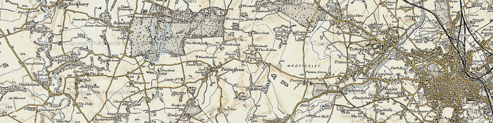 Old map of Nurton Hill in 1902
