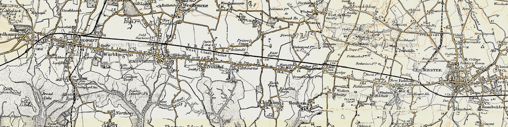 Old map of Nutbourne in 1897-1899