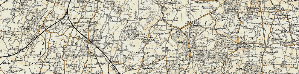 Old map of Nuthurst in 1898