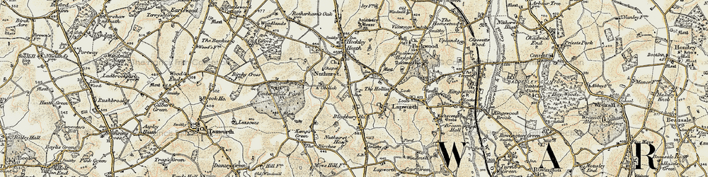 Old map of Nuthurst in 1901-1902