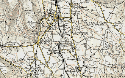 Old map of Nuttall in 1903
