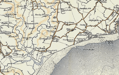 Old map of Barn Rocks in 1897-1899