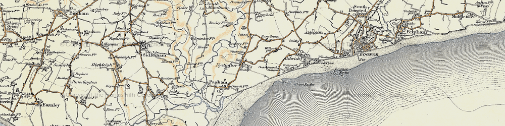 Old map of Nyetimber in 1897-1899