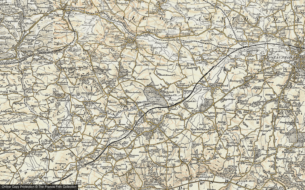 Old Map of Nynehead, 1898-1900 in 1898-1900