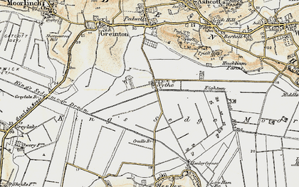 Old map of Butleigh Moor in 1898-1900