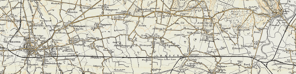 Old map of Nyton in 1897-1899