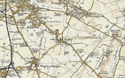 Old map of Oadby in 1901-1903