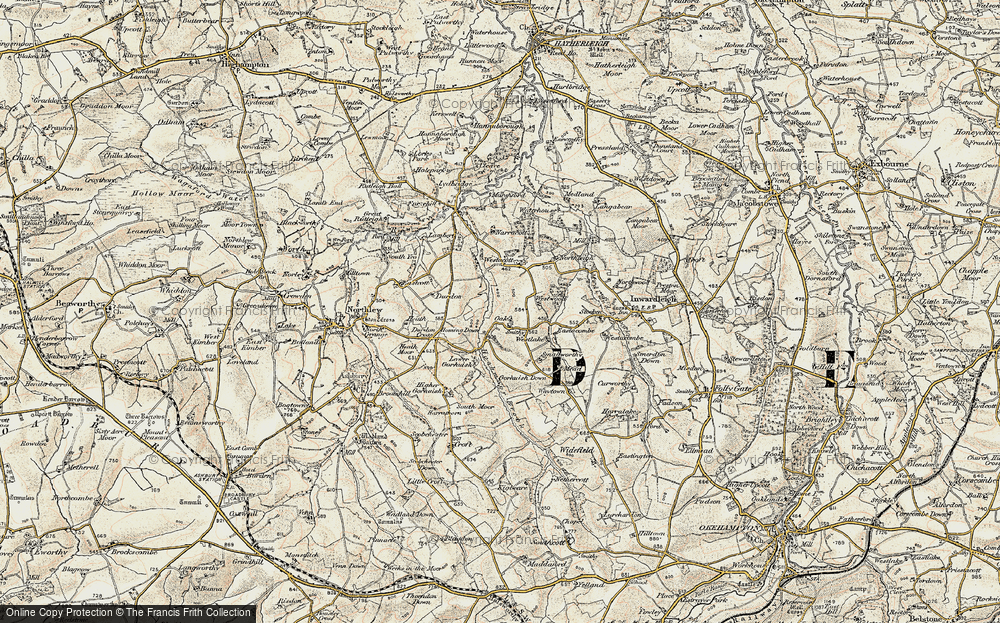 Old Map of Historic Map covering Westacott in 1899-1900