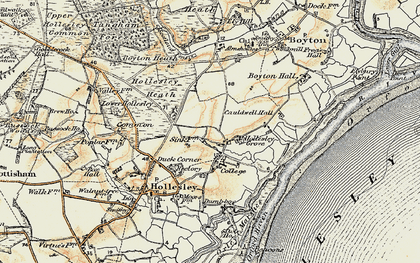 Old map of Hollesley Bay in 1898-1901