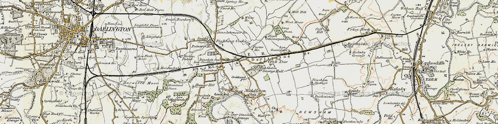 Old map of Oak Tree in 1903-1904