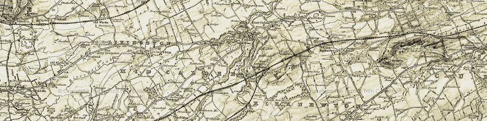 Old map of Oakbank in 1904