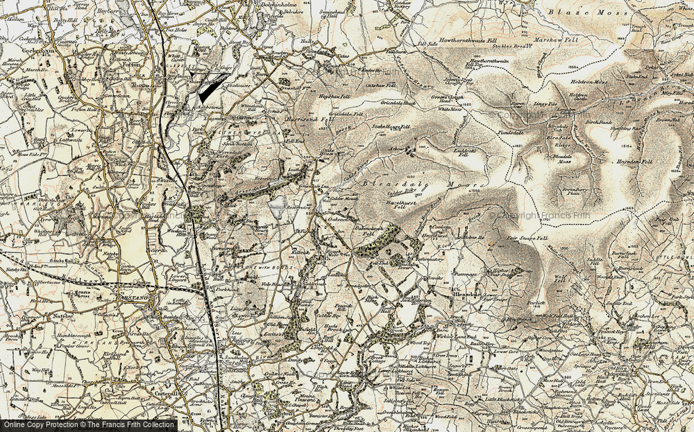 Old Map of Historic Map covering Barnacre Resrs in 1903-1904