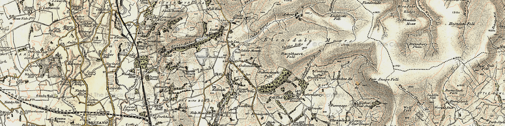 Old map of Bleasdale Tower in 1903-1904
