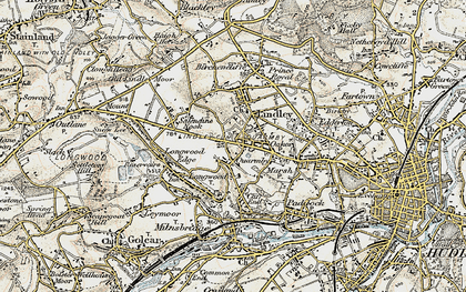 Old map of Oakes in 1903