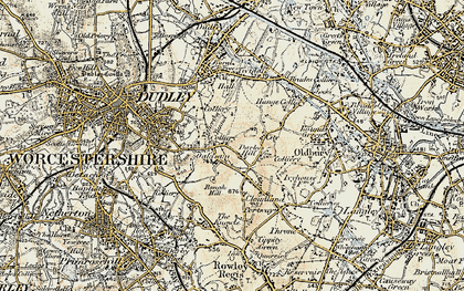 Old map of Oakham in 1902