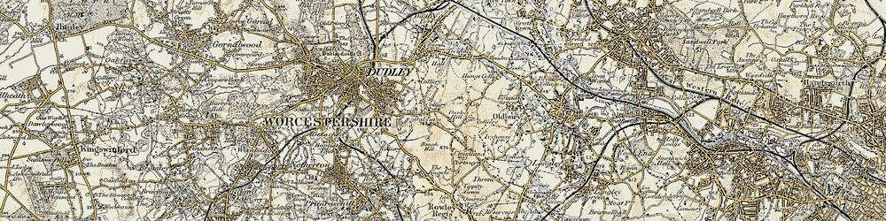 Old map of Oakham in 1902