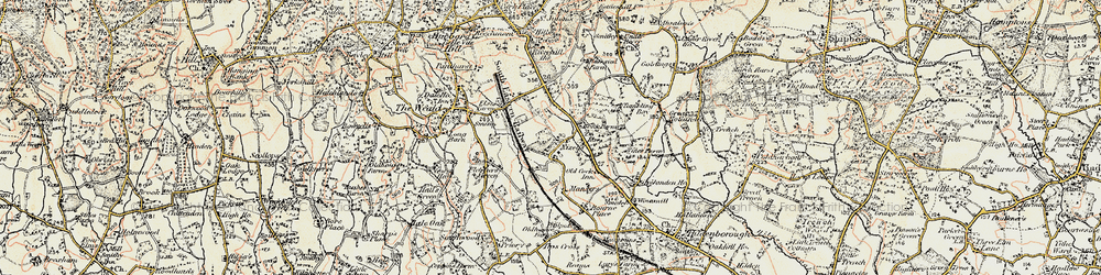 Old map of Bourne Place in 1897-1898