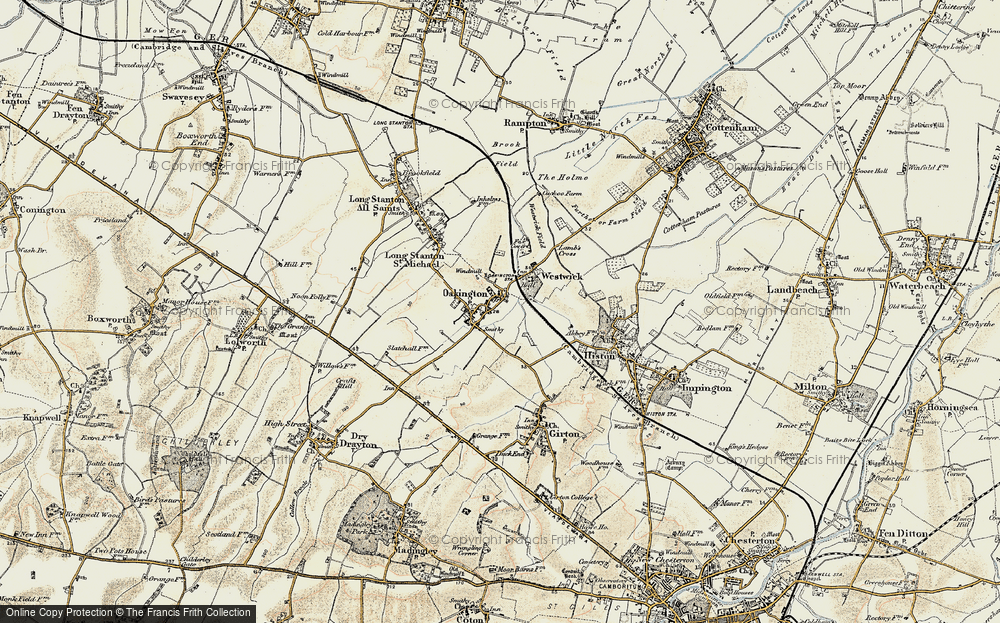 Old Map of Oakington, 1899-1901 in 1899-1901