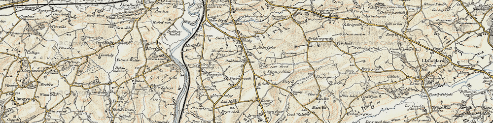 Old map of Oaklands in 1901