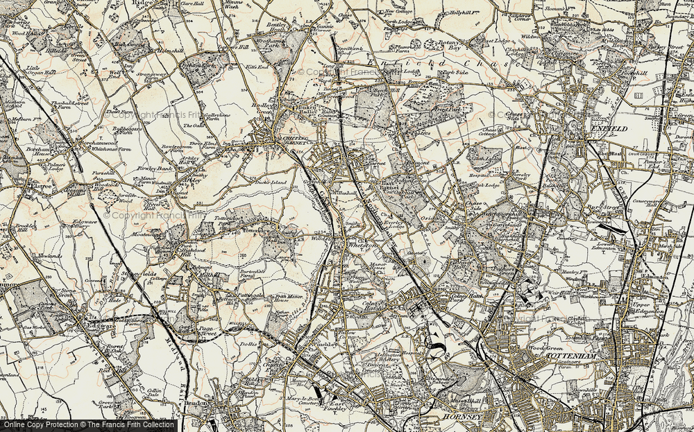 Old Map of Oakleigh Park, 1897-1898 in 1897-1898