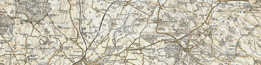 Old map of Oakley in 1902