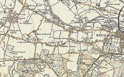 Old map of Water Oakley in 1897-1909
