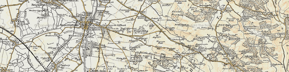 Old map of Oakley Wood in 1897-1898