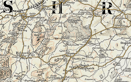 Old map of Longden Manor in 1902-1903