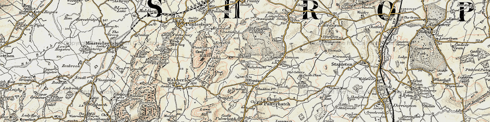 Old map of Longden Manor in 1902-1903