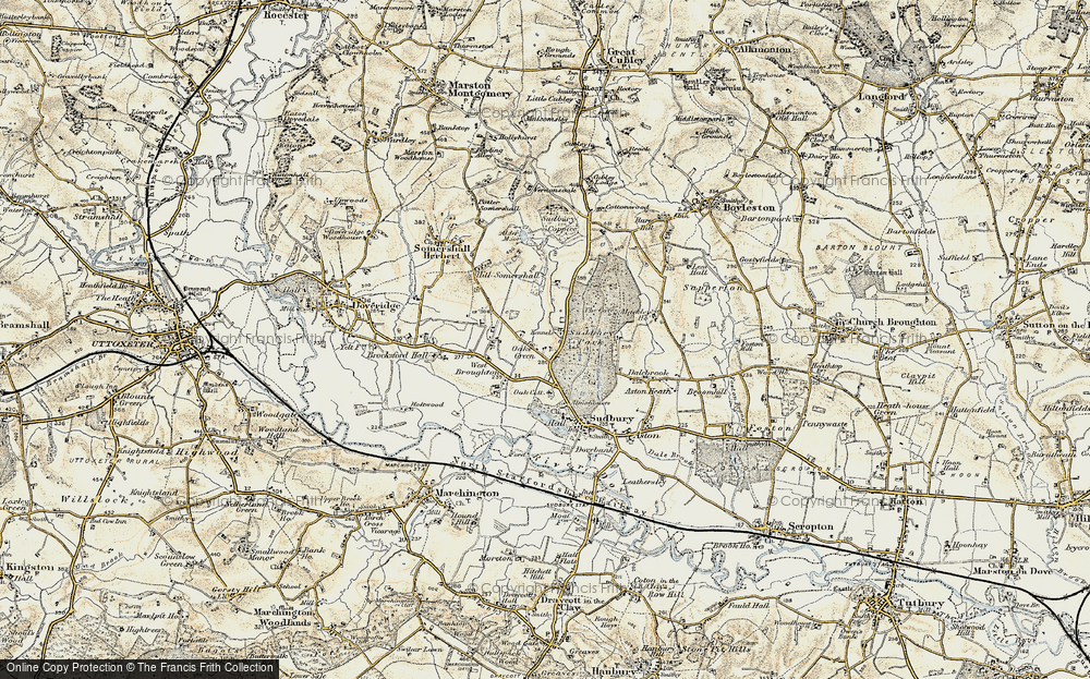 Old Map of Oaks Green, 1902 in 1902