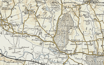 Old map of Oaks Green in 1902