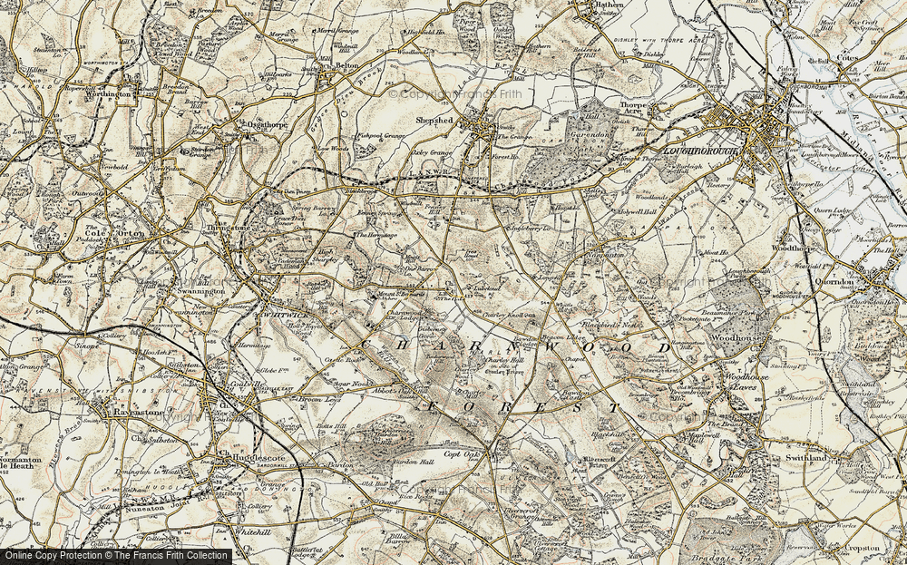 Old Map of Oaks in Charnwood, 1902-1903 in 1902-1903