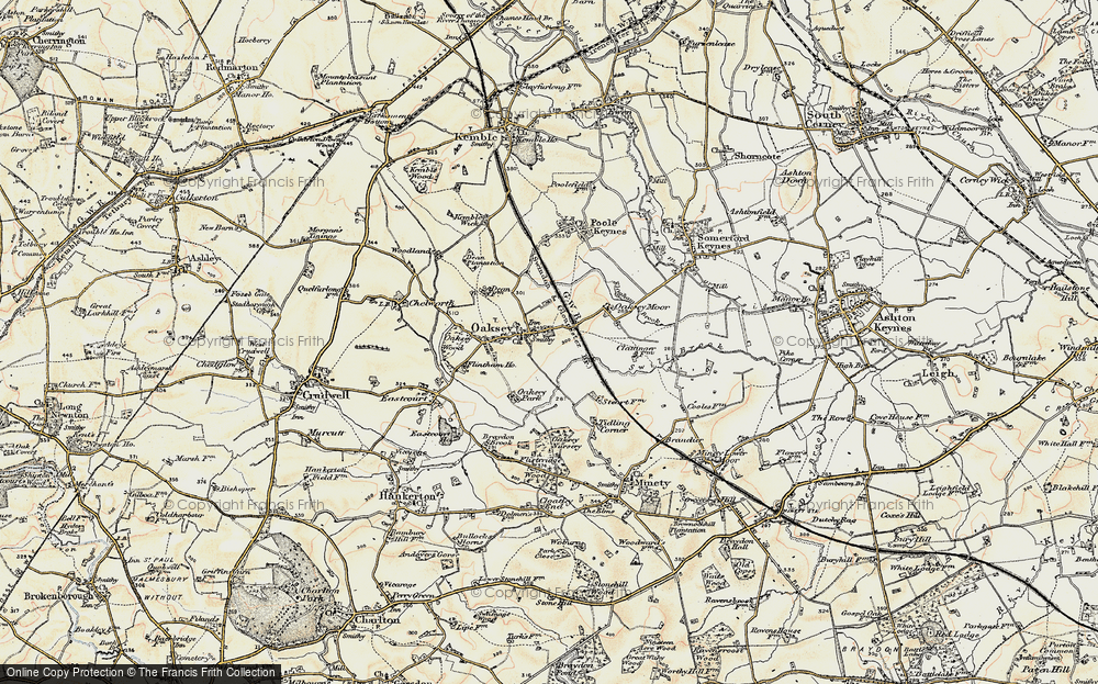 Old Map of Oaksey, 1898-1899 in 1898-1899