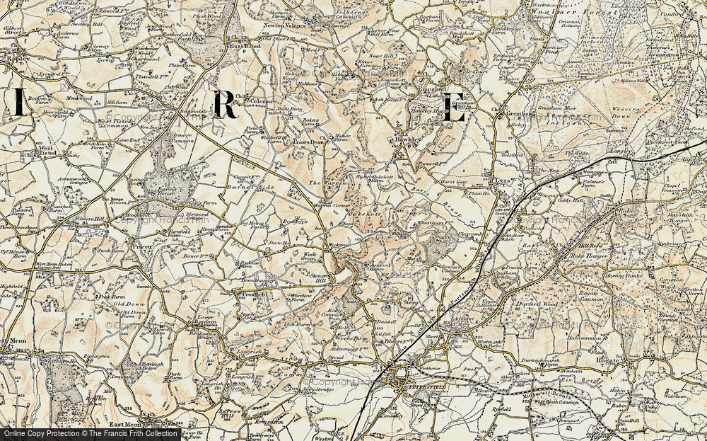 Old Map of Historic Map covering Wheatham Hill in 1897-1900