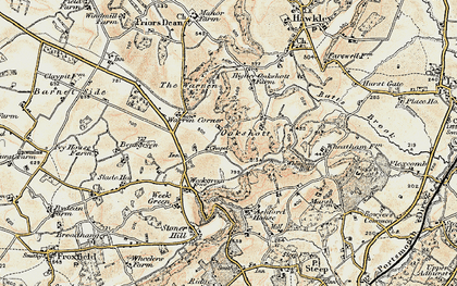 Old map of Wheatham Hill in 1897-1900