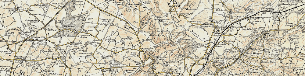 Old map of Oakshott in 1897-1900