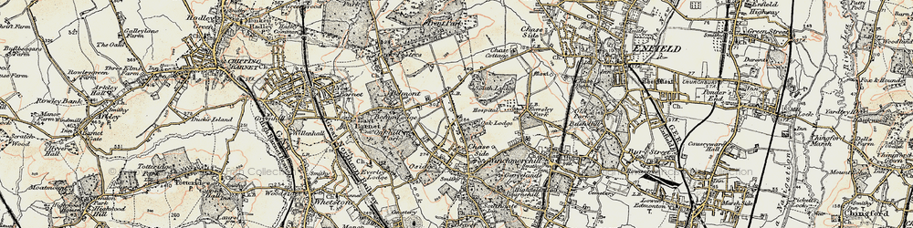 Old map of Oakwood in 1897-1898