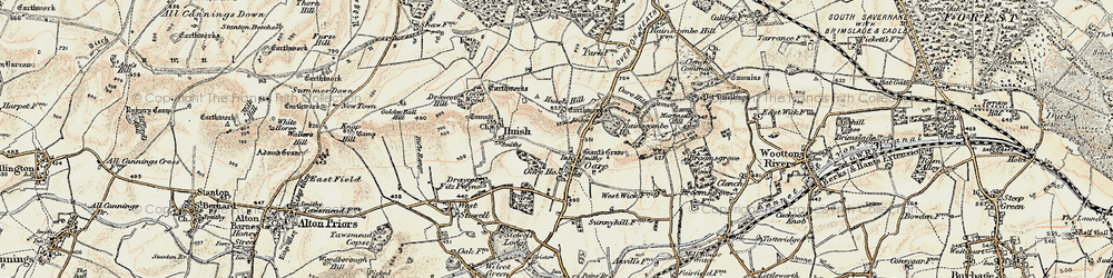 Old map of Oare in 1897-1899